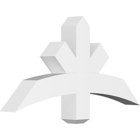 Ekena Millwork Alberta Architectural Grade PVC Gable Bracket, 36"W x 18"H x 4"D x 4"F, 12/12 Pitch GBP036X18X0404ALB00